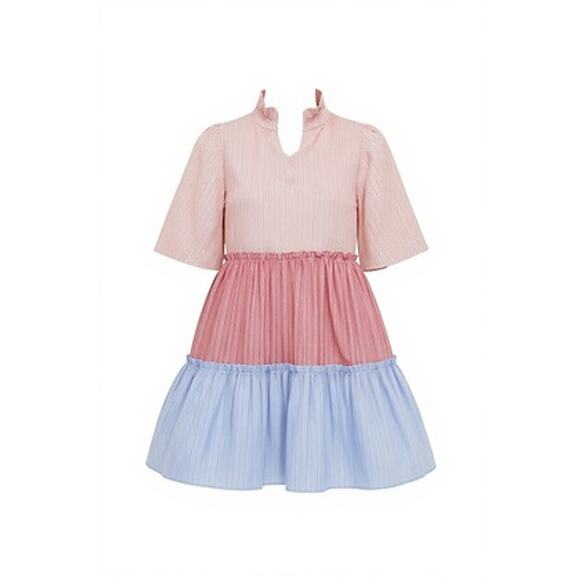 TUCKERNUCK Ruby and Cornflower Stripe Colorblock Crawford Dress Size M NWT - Picture 8 of 8